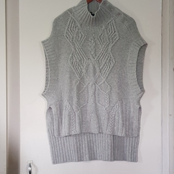BCBG MAXAZRIA Cable Knit Turtleneck Grey Sweater Tunic Size XS/S - Picture 4 of 13